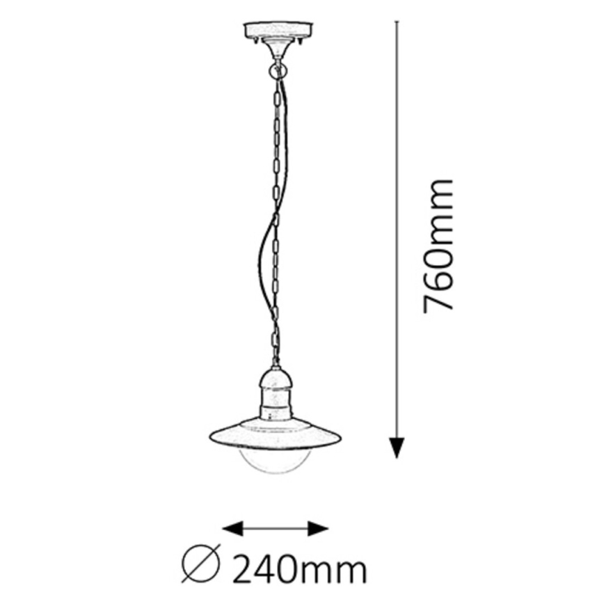 Rabalux - Luz pendente de exterior 1xE27/60W preto antigo IP44
