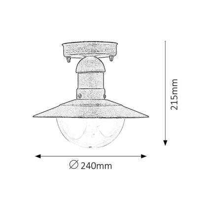 Rabalux - Luz de teto de exterior 1xE27/60W IP44