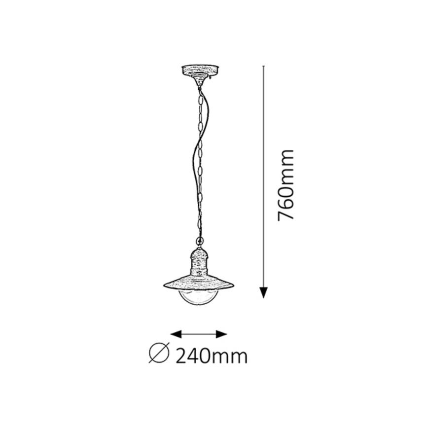 Rabalux - Luz pendente de exterior 1xE27/60W IP44