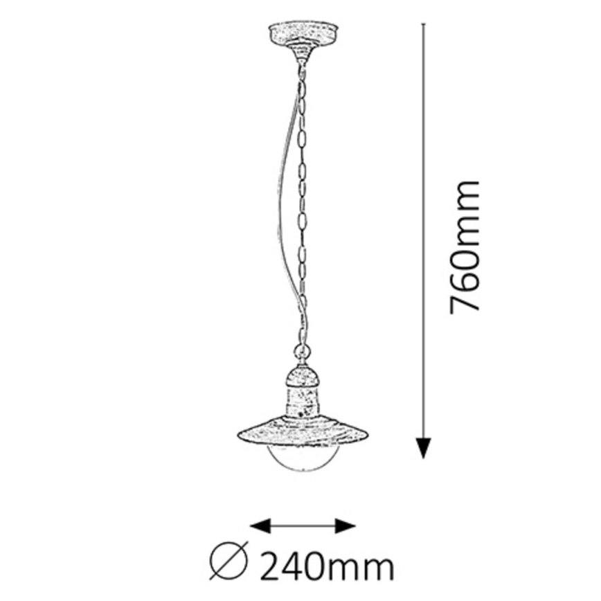 Rabalux - Luz pendente de exterior 1xE27/60W IP44