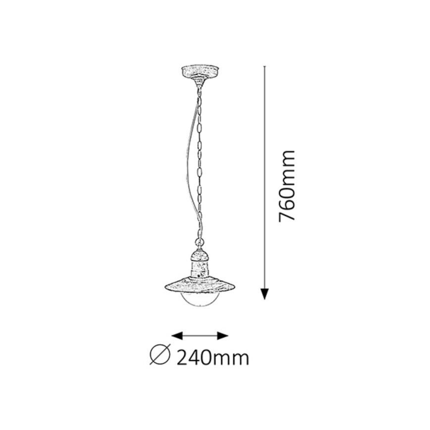 Rabalux - Luz pendente de exterior 1xE27/60W IP44