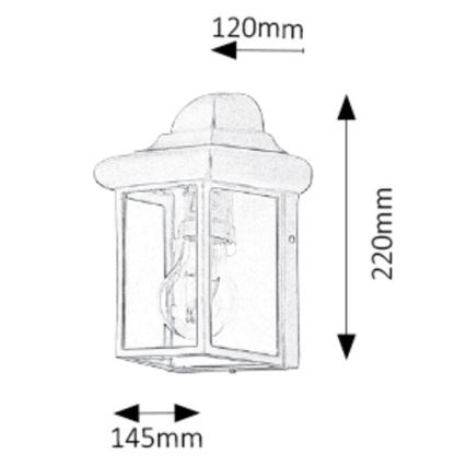 Rabalux - Luz de parede de exterior 1xE27/60W/230V IP43