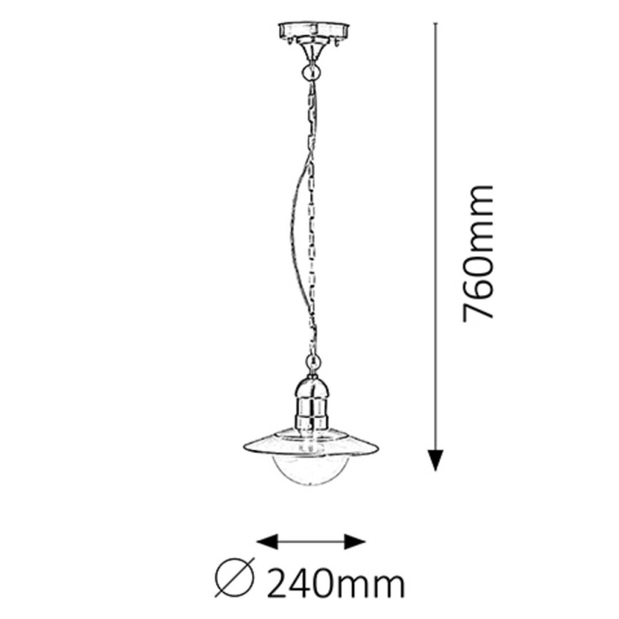 Rabalux - Luz pendente de exterior 1xE27/60W IP44