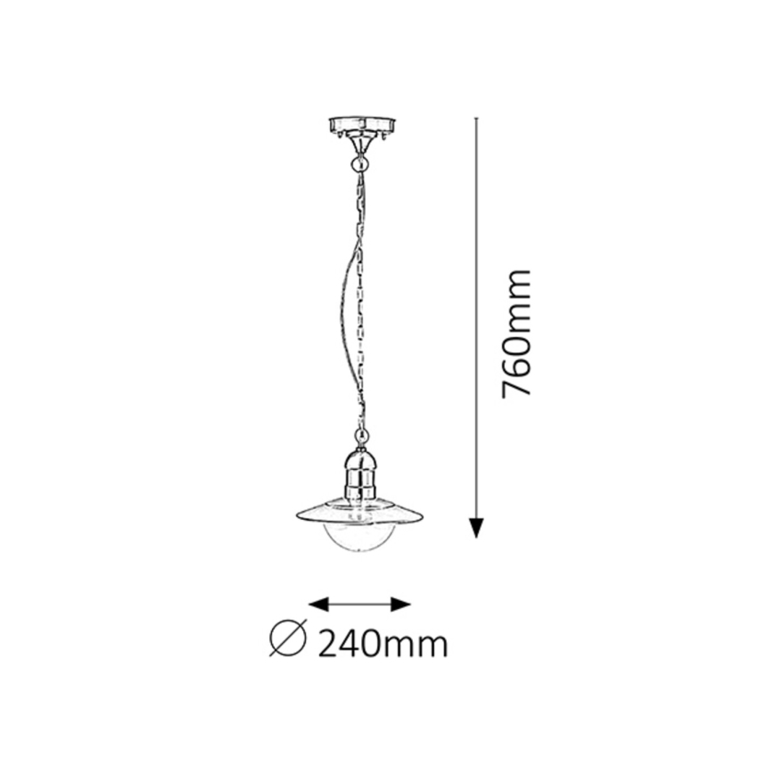 Rabalux - Luz pendente de exterior 1xE27/60W IP44