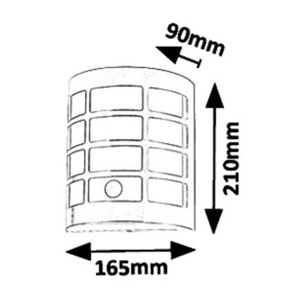 Rabalux 8800 - Luz de parede de exterior com sensor SEVILLA 1xE27/11W/230V IP44