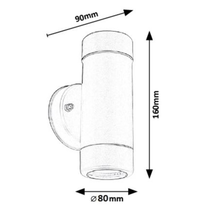 Rabalux - Luz de parede de exterior 2xGU10/10W/230V IP44