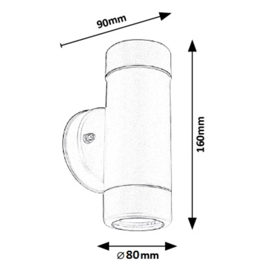 Rabalux - Luz de parede de exterior 2xGU10/10W/230V IP44