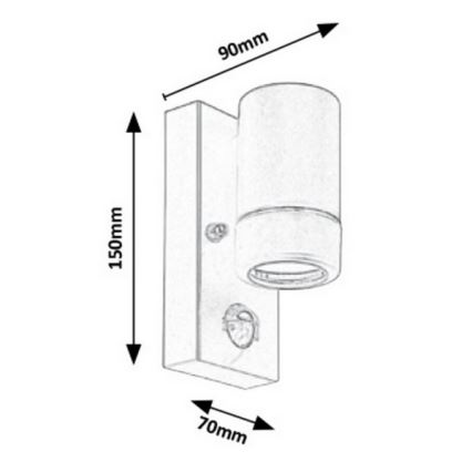Rabalux - Iluminação de parede exterior com sensor 1xGU10/10W/230V branco IP44