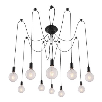 Rabalux - Candeeiro 10xE27/60W/230V aranha preto