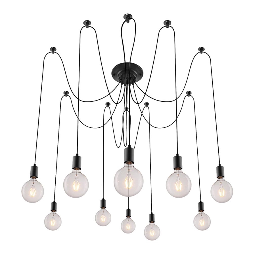 Rabalux - Candeeiro 10xE27/60W/230V aranha preto