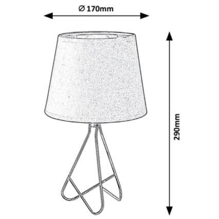 Rabalux - Candeeiro de mesa 1xE14/40W/230V cinzento/cromado brilhante