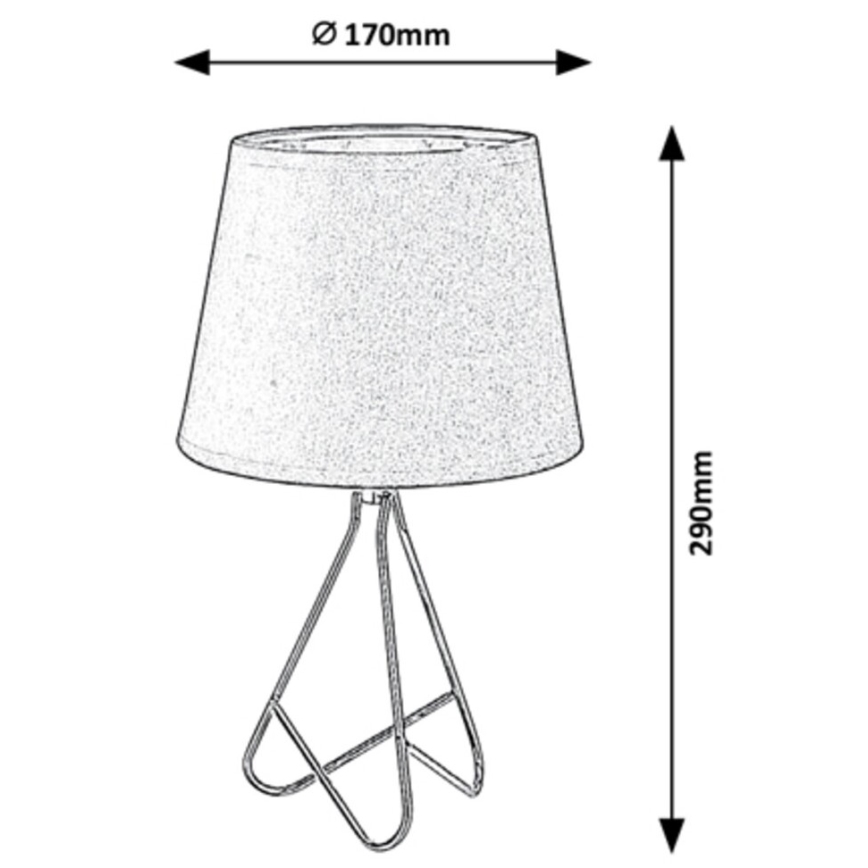 Rabalux - Candeeiro de mesa 1xE14/40W/230V cinzento/cromado brilhante