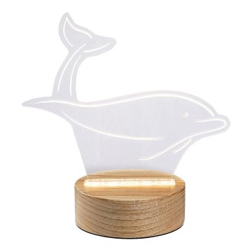 Rabalux - Candeeiro de mesa de criança LED LED/2W/5V 3000K dolphin faia