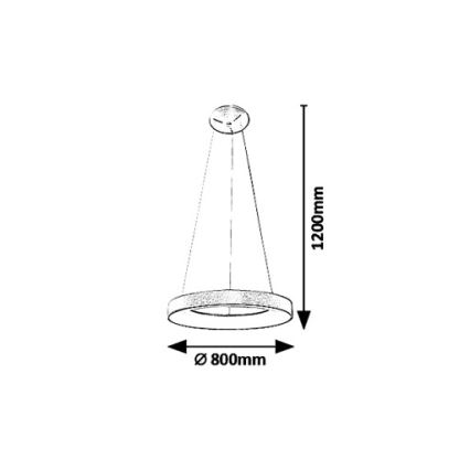 Rabalux - Candeeiro suspenso LED CARMELLA LED/80W/230V diâmetro 80 cm