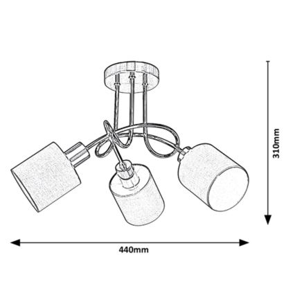 Rabalux - Candelabro montado à superfície 3xE14/25W/230V