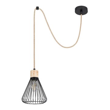 Rabalux - Candelabro suspenso 1xE27/40W/230V preto/faia