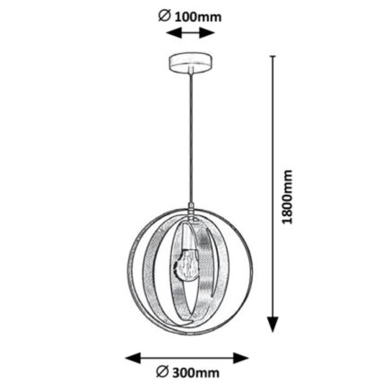 Rabalux - Candelabro suspenso 1xE27/60W/230V