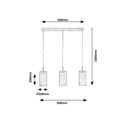 Rabalux - Candelabro suspenso 3xE14/25W/230V