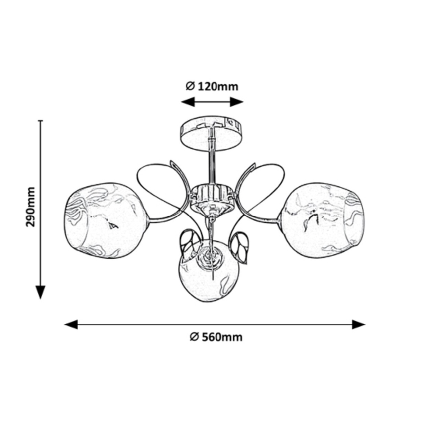 Rabalux - Candelabro suspenso 3xE27/40W/230V