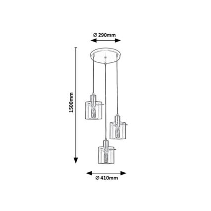 Rabalux - Candelabro suspenso 3xE27/40W/230V