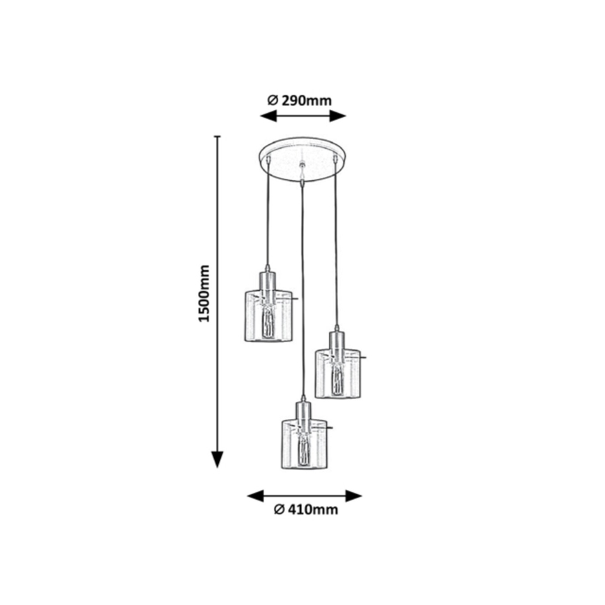 Rabalux - Candelabro suspenso 3xE27/40W/230V