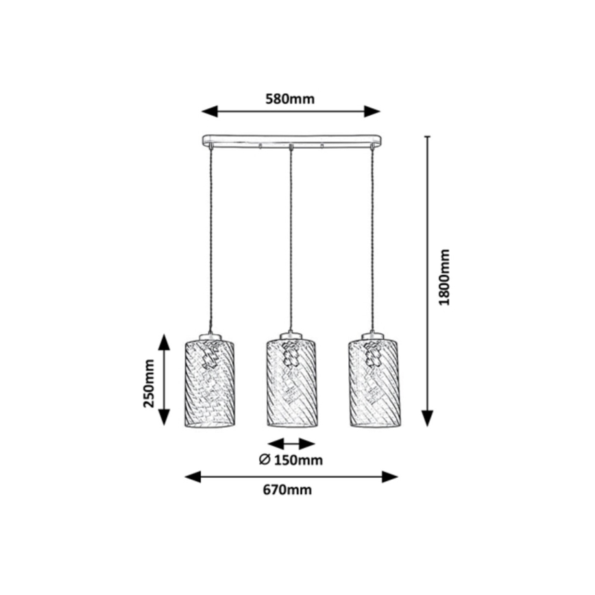 Rabalux - Candelabro suspenso 3xE27/40W/230V