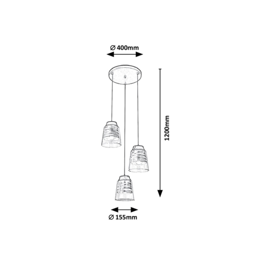 Rabalux - Candelabro suspenso 3xE27/60W/230V