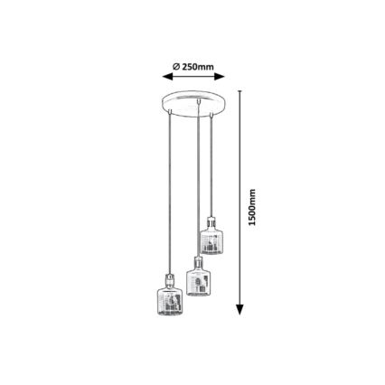 Rabalux - Candelabro suspenso 3xE27/9W/230V