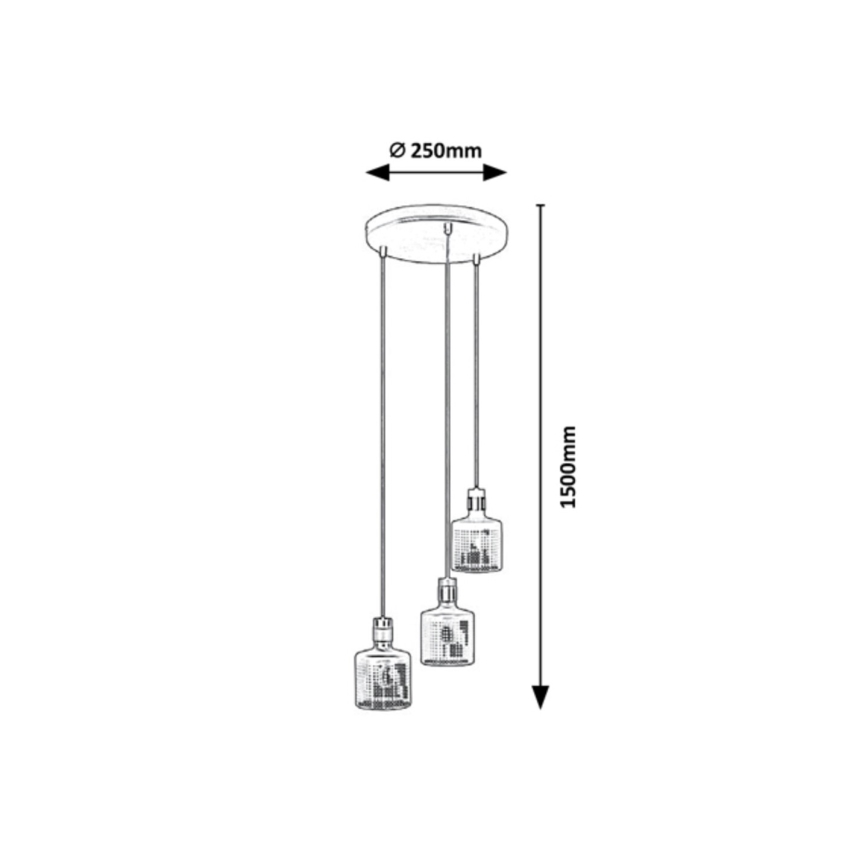 Rabalux - Candelabro suspenso 3xE27/9W/230V