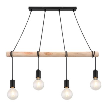 Rabalux - Candelabro suspenso 4xE27/40W/230V eucalipto