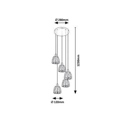 Rabalux - Candelabro suspenso 5xE14/40W/230V