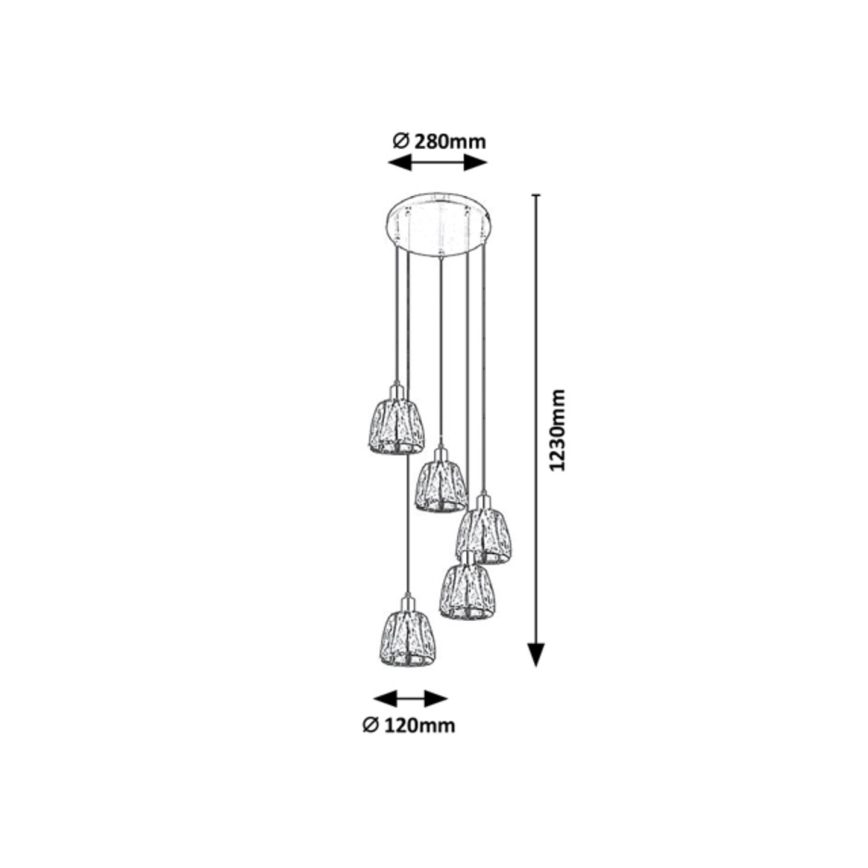 Rabalux - Candelabro suspenso 5xE14/40W/230V