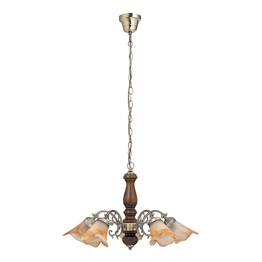 Rabalux - Candelabro suspenso 5xE14/40W/230V nogueira