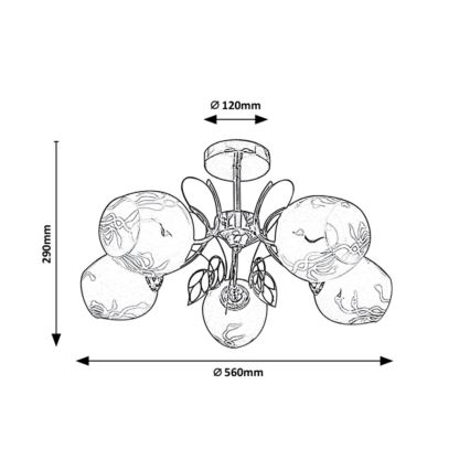 Rabalux - Candelabro suspenso 5xE27/40W/230V