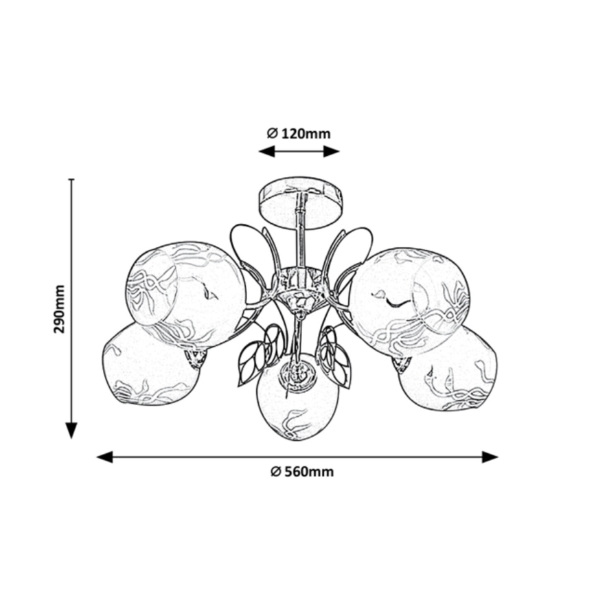 Rabalux - Candelabro suspenso 5xE27/40W/230V