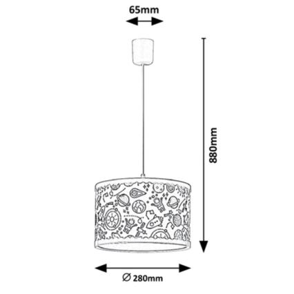 Rabalux - Candelabro suspenso de criança 1xE27/40W/230V azul