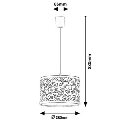 Rabalux - Candelabro suspenso de criança 1xE27/40W/230V rosa