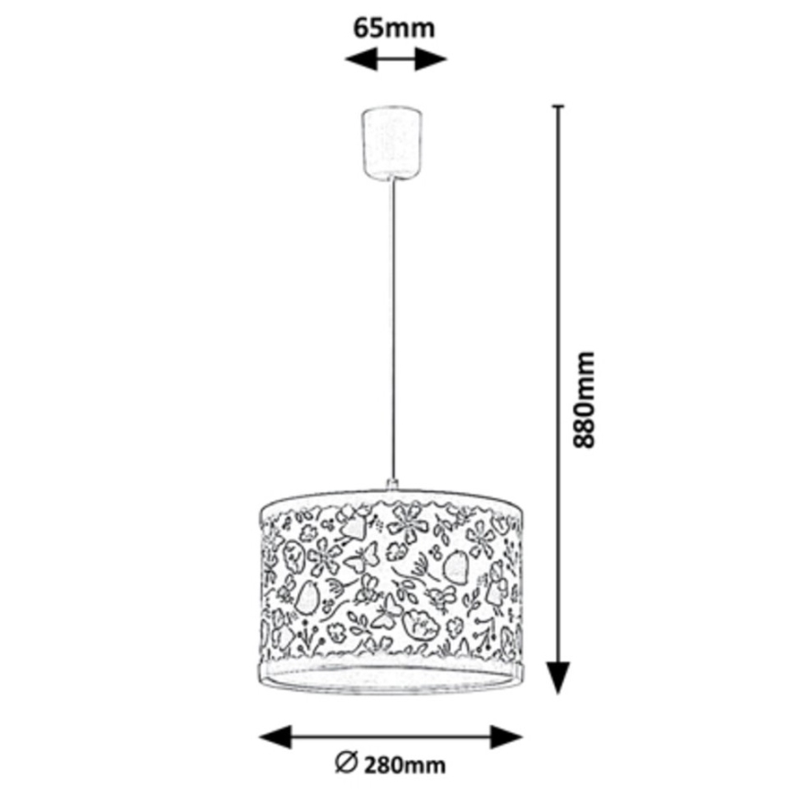 Rabalux - Candelabro suspenso de criança 1xE27/40W/230V rosa