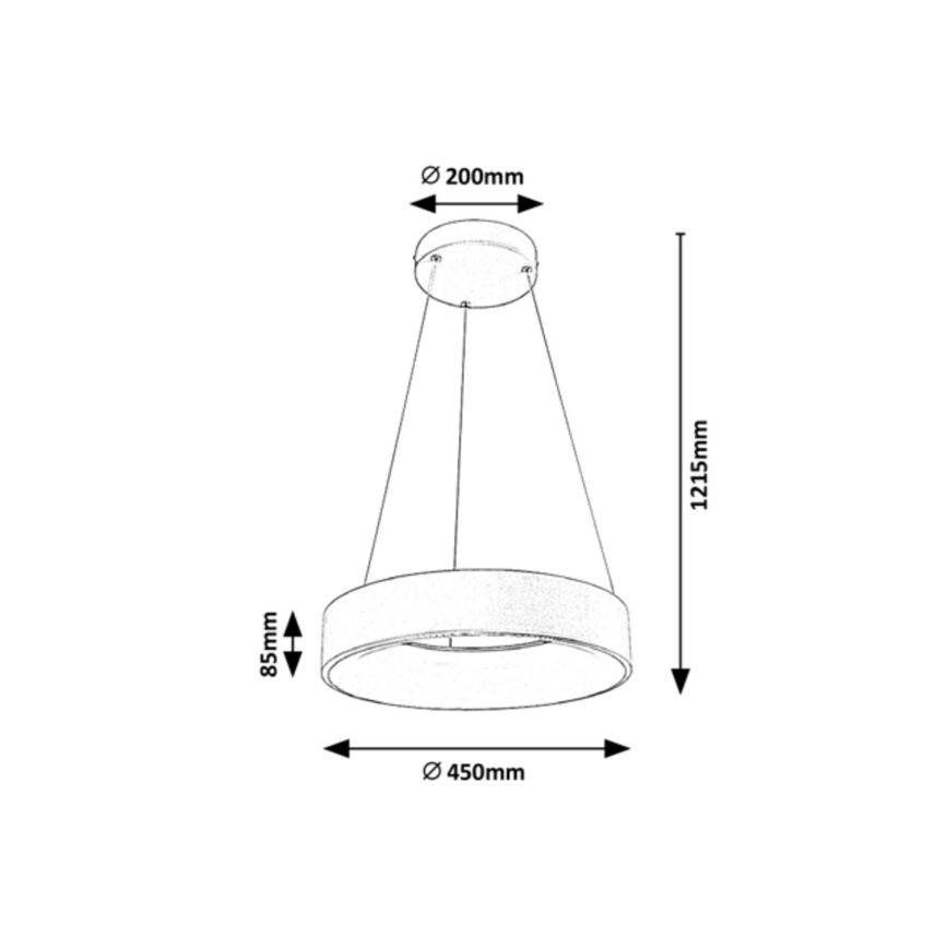 Rabalux - Candelabro suspenso LED com regulação LED/24W/230V redondo 3000-6000K + CR