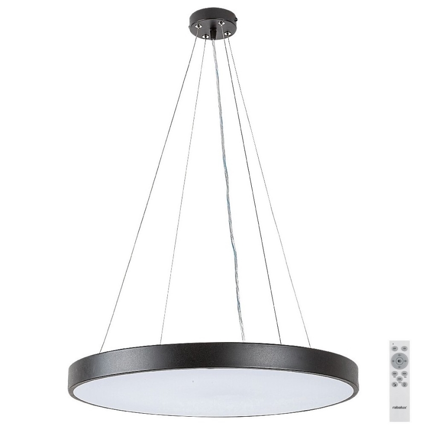 Rabalux - Candelabro suspenso LED com regulação LED/60W/230V 3000-6000K preto + controlo remoto