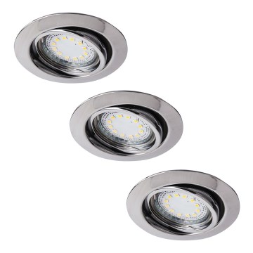 Rabalux - CONJUNTO 3xLED Iluminação embutida 3xGU10/3W/230V IP40