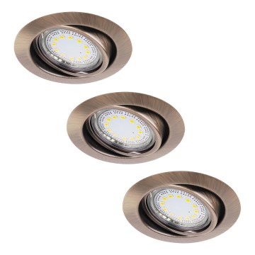 Rabalux - CONJUNTO 3xLED Iluminação embutida 3xGU10/3W/230V IP40