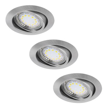 Rabalux - CONJUNTO 3xLED Iluminação embutida 3xGU10/3W/230V IP40