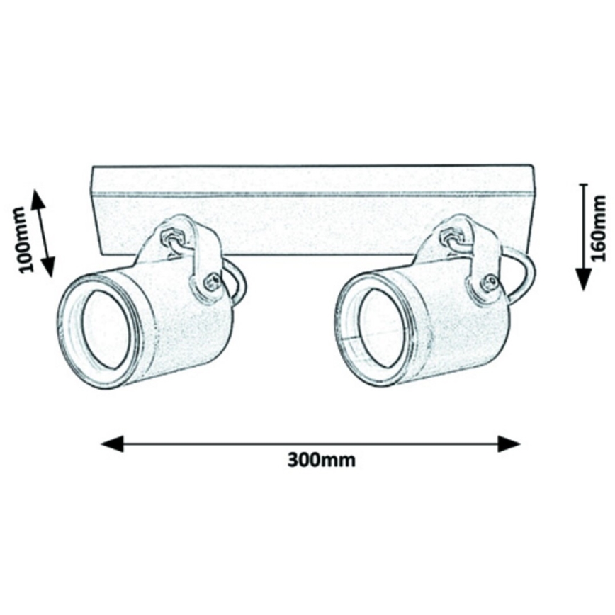Rabalux - Foco de parede exterior 2xGU10/35W/230V IP44