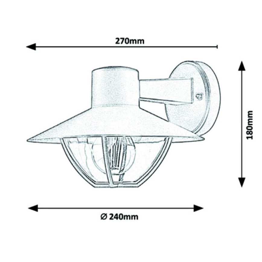 Rabalux - Iluminação de parede exterior 1xE27/10W/230V IP44