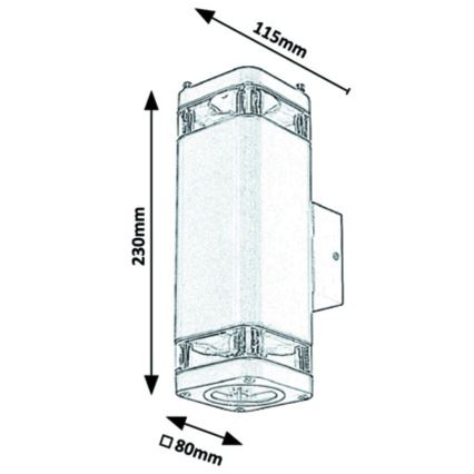 Rabalux - Iluminação de parede exterior 2xGU10/25W/230V IP44 preta