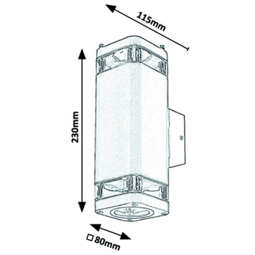 Rabalux - Iluminação de parede exterior 2xGU10/25W/230V IP44 preta