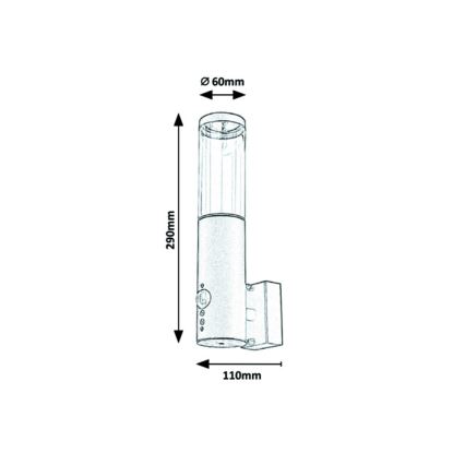 Rabalux - Iluminação de parede exterior com sensor 1xGU10/7W/230V IP44