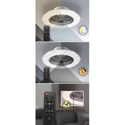 Rabalux - Iluminação de teto LED com regulação e ventoinha LED/30W/230V + CR 3000-6500K