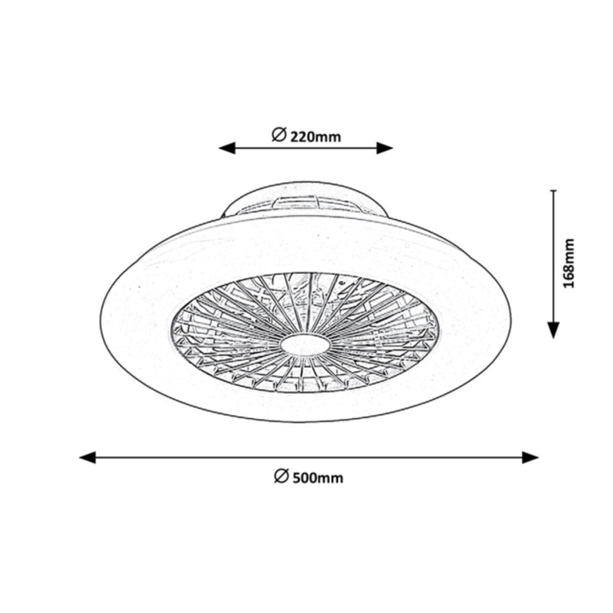 Rabalux - Iluminação de teto LED com regulação e ventoinha LED/30W/230V + CR 3000-6500K